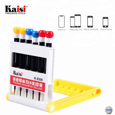 Kaisi Mobile Phone Repair Kit S2 Material 6 in 1 Precision Screwdriver Tool Set for iPhone Samsung