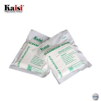 Kaisi 9*9cm 50 Pieces Excellent strength Polyester Microfiber Cleaning Cloth Cleanroom Wipers